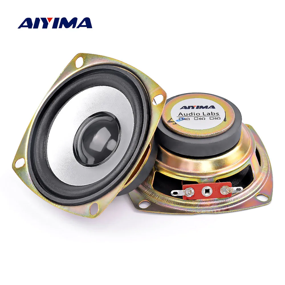 

AIYIMA 2PCS 3 inch Audio Portable Speaker 4ohm 5W Full Range Neodymium Tweeter Altavoz KTV Professional loudSpeaker Home Theater