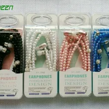 Hoqueen Новые 100 шт. Модные Наушники Леди Ожерелье Цепь Жемчуг стерео Наушники с Микрофоном для iPhone Samsung universal