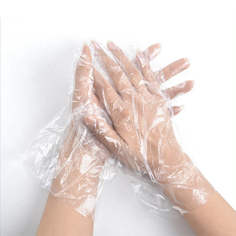 100pc Disposable Gloves Plastic PE Gloves Restaurant Eco friendly