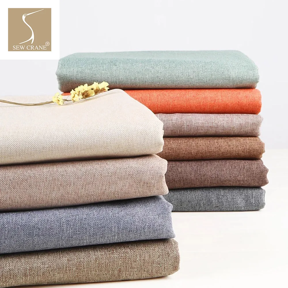 

148cm Wide Multi-Color Linen Blend Beige Fabric Grey Sofa Fabric Cushion Fabric Home Decorative Craft Blue Brown Green Fabric