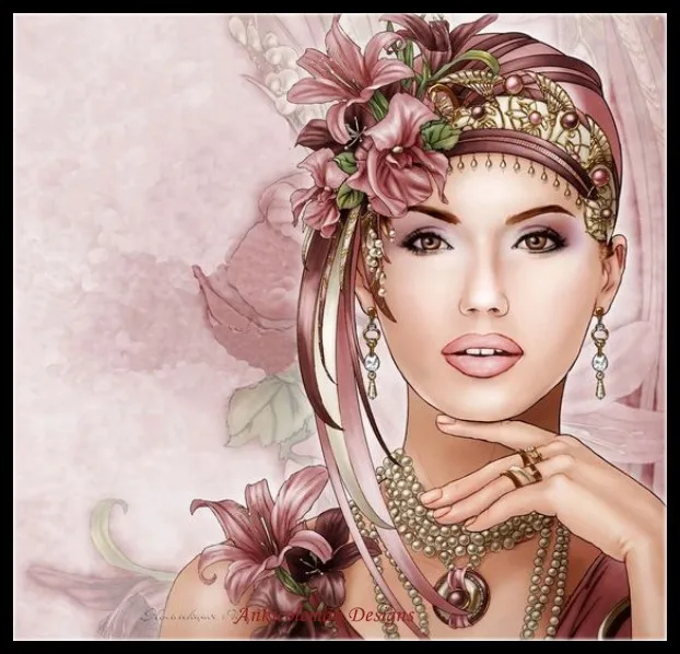 

Counted Cross Stitch Kits Needlework Embroidery - Crafts 14 ct Aida DMC Color DIY Arts Handmade Home Decor - Art Deco Lady