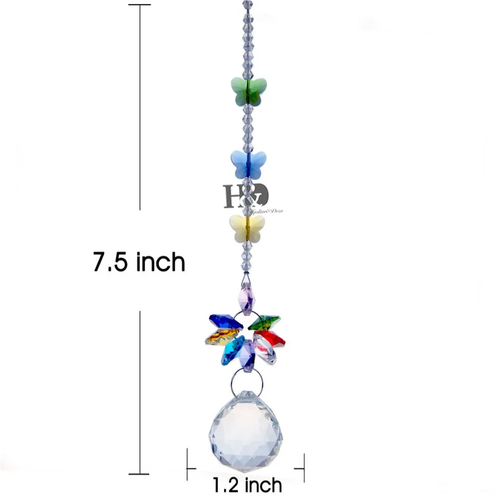 H& D набор из 6, хрустальная люстра части хрустальный шар Призмы Висячие солнечные Ловец Рождество Радуга производитель коллекция стеклянные украшения