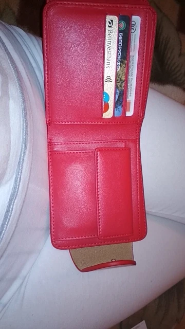 Harrm's Brand Classical Fashion genuine leather women wallets short red blue Color lady Purse femal with coin pocket photo review