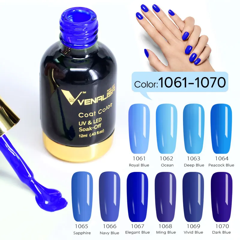 Comprare 12 pz set VENALISA della Pittura Del Chiodo Puro Gel di Colore UV del Gel Del LED Kit CANNI Fabbrica Unghie artistiche Salone 12 ml di Vernice di Colore lacca Gel Set