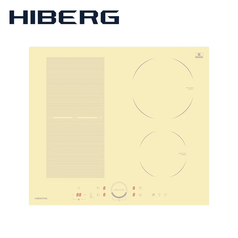 Индукция HIBERG i-MS 6049 Y, FLEX-зона, Boost, сенсорное управление, бежевая керамика NEG, блокировка, индикатор остаточного тепла, защита от перелива, таймер на 99 минут - Цвет: Beige ceran