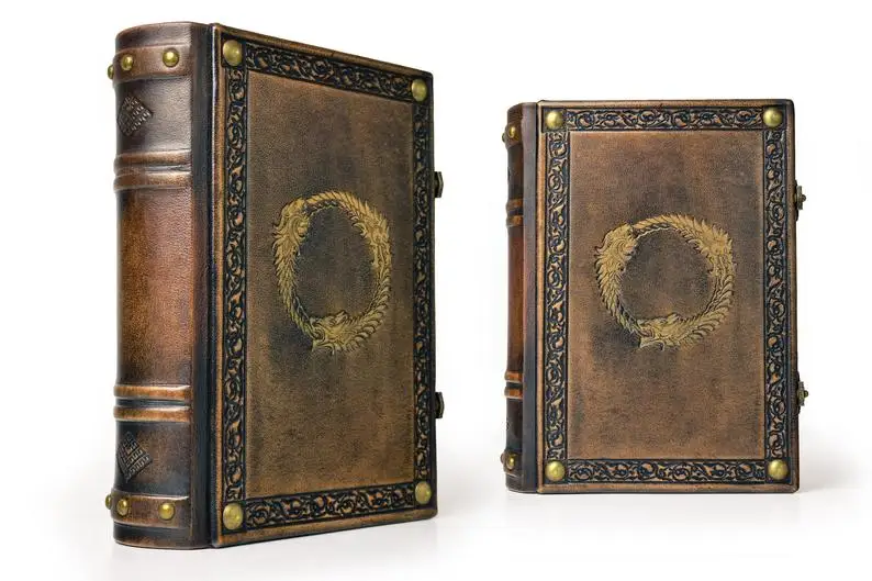 8 &quotx 10&quot большой кожаный журнал в средневековом стиле Gamer handbook Elder journal Wizard sketchbook