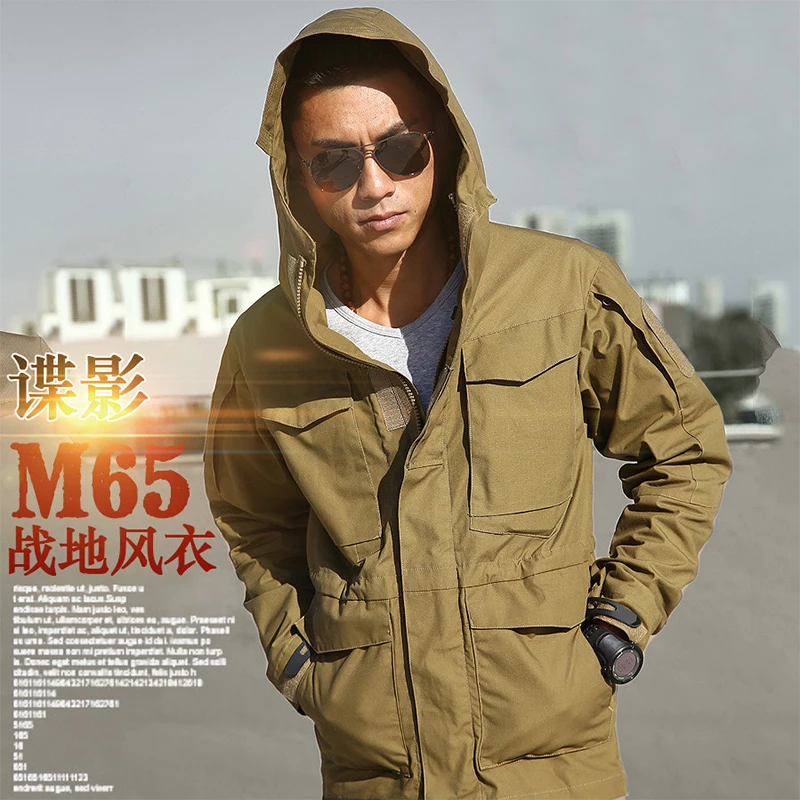  M65 UK US Army Clothes Casual Tactical Windbreaker Men Waterproof Flight Pilot Coat Hoodie Military