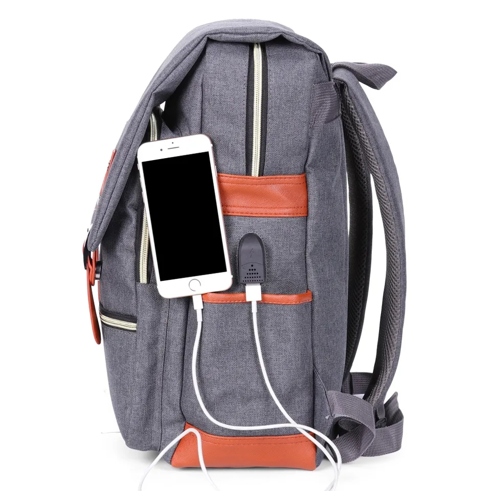 modoker vintage laptop backpack with usb charging port