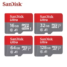 Карта памяти SanDisk Micro SD class 10, SDHC-SDXC, 16 ГБ, 32 ГБ, 64 ГБ, 128 ГБ, MicroSD, Макс., до 98 м/с, TF карта