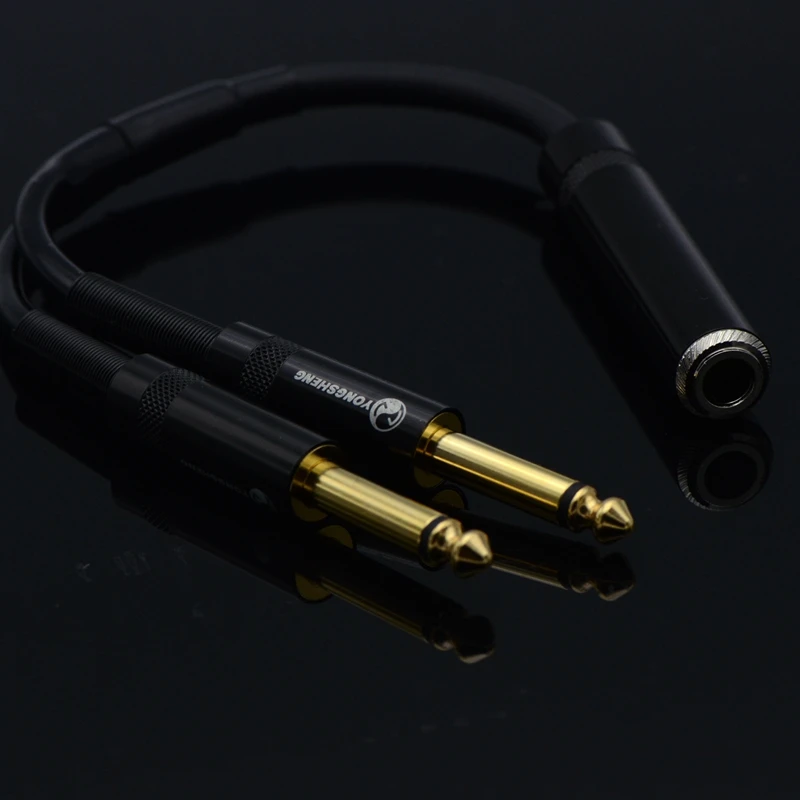 HIFI DIY Audio Cable Female 6.35mm to 2 6.5mm Male Musical Instrument Lossless Conversion Line | Электроника