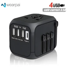 Wearpai International Power Adapter Universal Travel Adapter with 3.4A 4USB Power Adapter Wall Charger for UK, EU, AU, Asia Wearpai International Power Adapter Universal Travel Adapter with 3.4A 4USB Power Adapter Wall Charger for UK, EU, AU, Asia