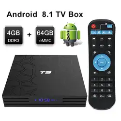 Новая версия Leelbox T9 tv Box с 4 K HDR Android tv 8,14 ГБ 32 ГБ/64 ГБ потокового медиаплеера Google Smart tv Box