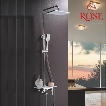 

ROSE Shower system shower faucet, brass faucet in bath, waterfall wall mounted mixer in shower set tropical rain R2536F