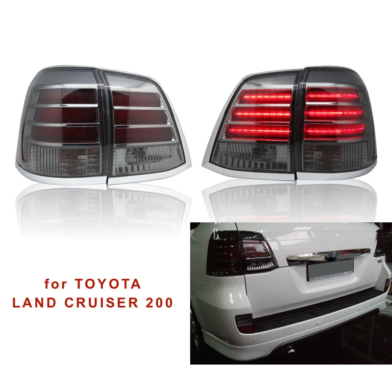 Задние Фонари подходят для TOYOTA LAND CRUISER 200 2007 2008 2009 2010 2011 2012 2013 задние лампы пара наружных дымовых диодов