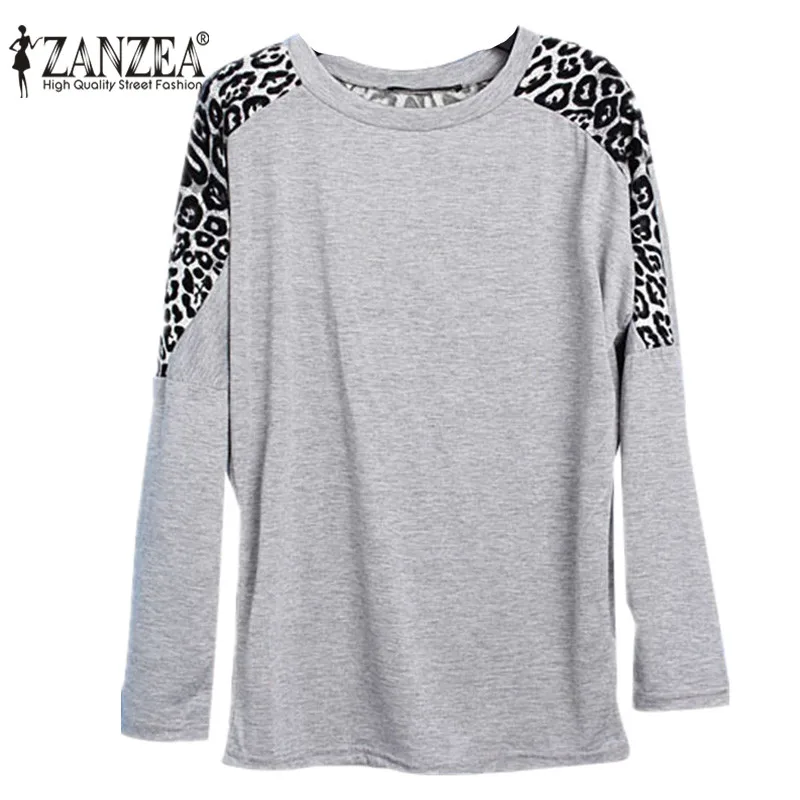 ZANZEA mujeres manga larga de murciélago cuello redondo Leopard Blusas 2018 Otoño Invierno Tops camisas femeninas Sexy Ropa Plus Size Blusas ZANZEA mujeres manga larga de murciélago cuello redondo Leopard Blusas 2018 Otoño Invierno Tops camisas femeninas Sexy Ropa Plus Size Blusas