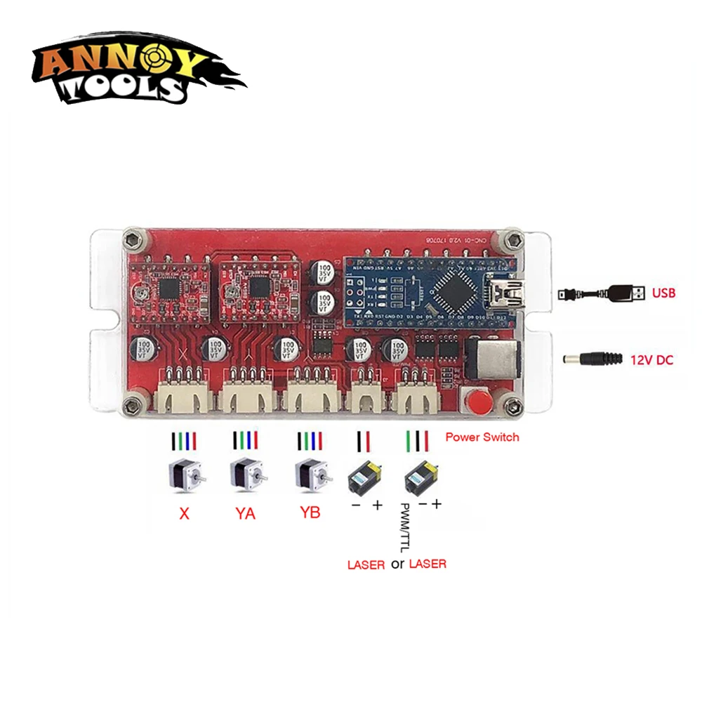 S1 USB CNC 2 осевой контроллер шагового двигателя материнская плата DIY Лазерный