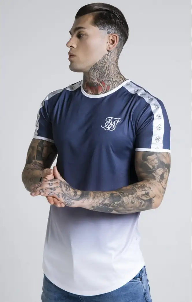 

SikSilk S/S Taped Fade Gym Tee – Navy