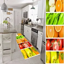 Else красный помидор оранжевый зеленый перец Овощной 3d принт нескользящий микрофибра моющийся длинный бегун коврик кухонные Коврики для прихожей