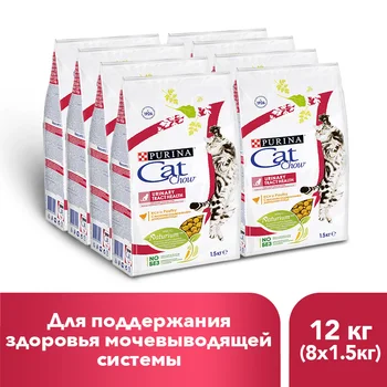 

Dry food Cat Chow for adult cats provides urinary tract health, 12 kg.