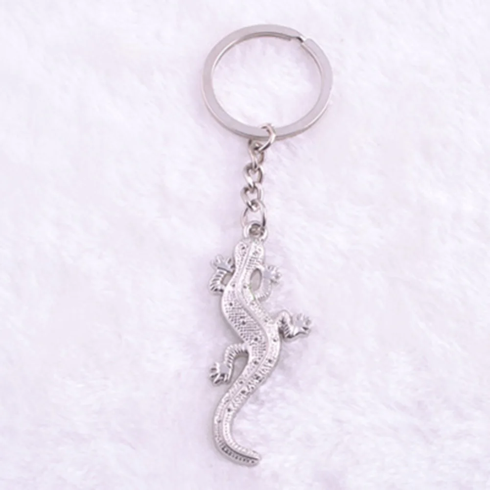 

1PC Gecko Keychain Heart Key Ring Silver Color Filled Love Key Chain Souvenirs Gift