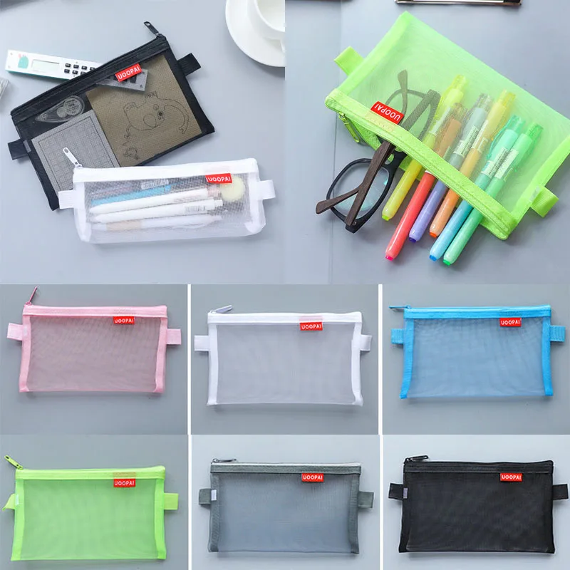 

High Quality grenadine Popular Storage Bags Cosmetics Case Transparent High Capacity Hot Sale pencil case Newest Brief 1PC