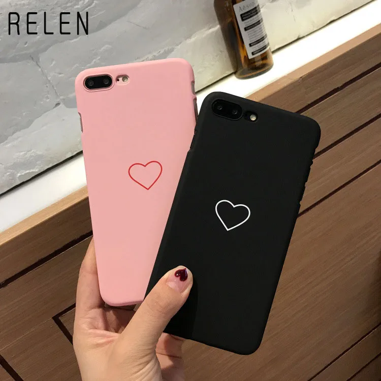 Простое сердце для iPhone8X телефон случае 6 s/7 плюс личность Японских и Корейских