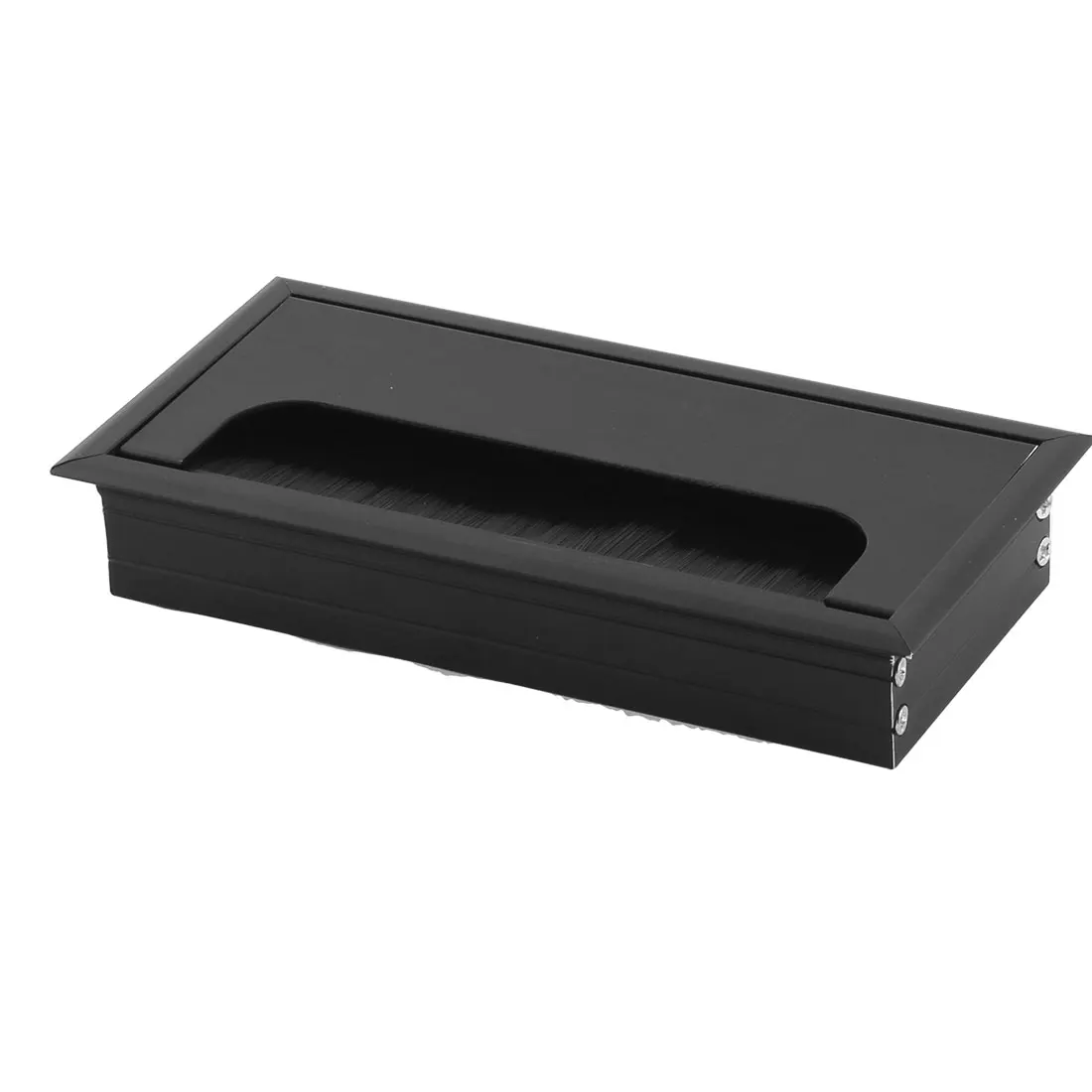 UXCELL Color Metal Rectangular Pc Computer Desk Cable Grommets Wire Hole Cover Black 16 X 8Cm