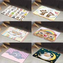 Еще сладкий лампа с животными слон луны и звезд 3d принт современный декоративный пол дверной коврик Домашний Декор прихожей детская комната 50x80 см