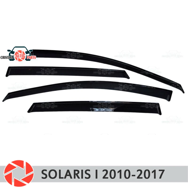 Pаспродажа Дефлекторы окон для hyundai Solaris 2010 2017, дефлектор дождя, защита от грязи, аксессуары для украшения автомобиля, Молдинг