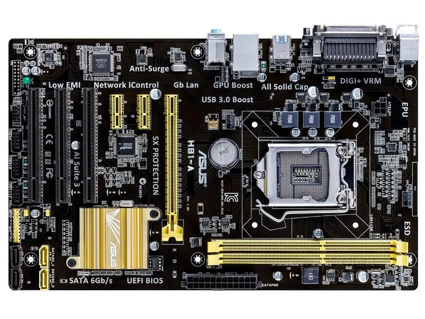 Разъем LGA 1150 для ASUS оригинальная б/у настольная плата Intel H81 DDR3 USB3.0 SATA3 A|Материнские