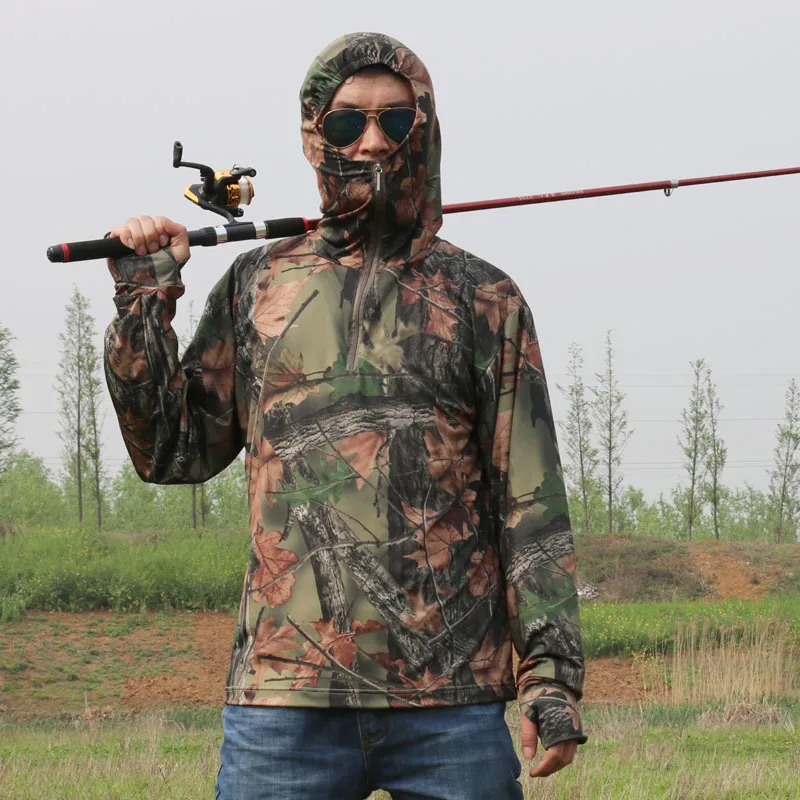 Summer Fishing Anti Mosquito Hooded Fast Dry Breathable Tops Men