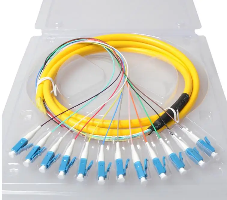 

5PCS/lots 12 Strand 9/125 Fiber Optic Pigtail LC/UPC Single Mode