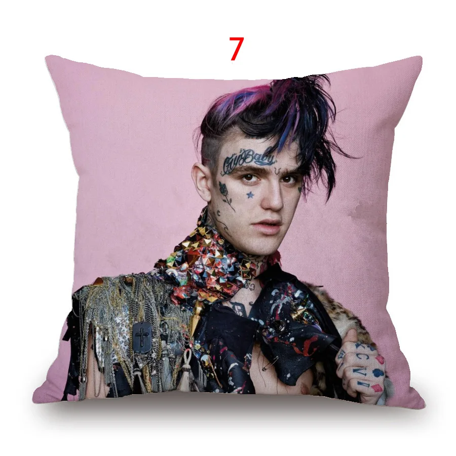 45x45 Lil Peep Home Декоративная льняная наволочка для подушки Pop Singer Print Throw Наволочка