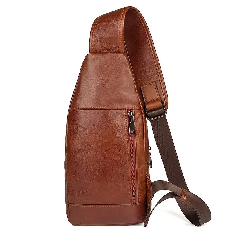Brust Echtem Vintage Taschen Aus Tasche Reise Zurück Rindsleder Brown Tag Messenger Sling Körper Kreuz Männer Business Schulter Pack Leder Mode 5qYIBBw