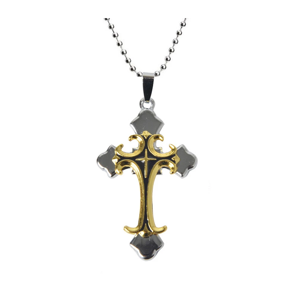 

2016 New Fashion Stainless Titanium Steel Cross Pendant Necklace Men Vintage Pendants Jewelry