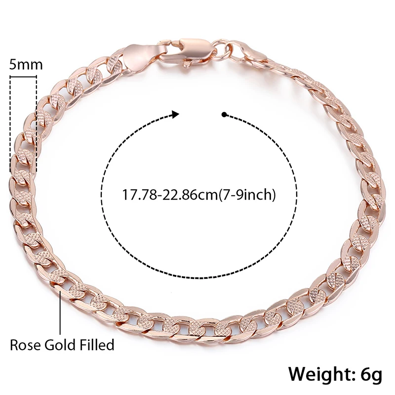 Trendsmax 5 мм браслеты для женщин мужские 585 браслет из розового золота Прямая поставка Ювелирные изделия GB251