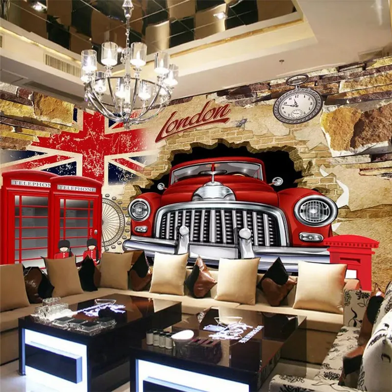 3D personality car broken wall TV decorative wall professional production mural wholesale wallpaper mural poster photo wall 3D personality car broken wall TV decorative wall professional production mural wholesale wallpaper mural poster photo wall
