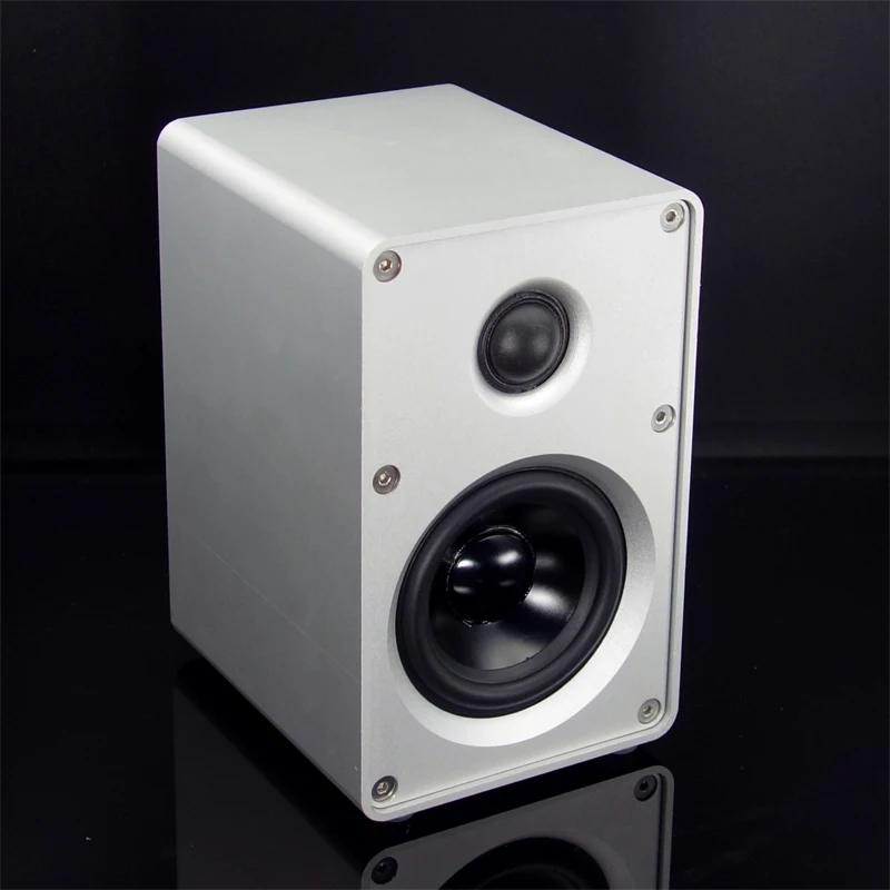 1 pair HIFI Bookshelf Speaker All Aluminum Chassis HIFI Passive Speaker for Amplifier Audio 3-inch Two-way
