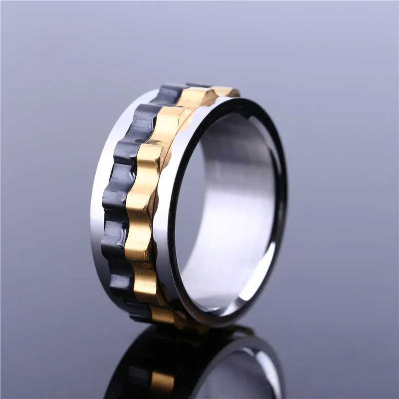 

Gear Spinner Ring Fidget Toy For Men Women Children Autism Titanium Steel