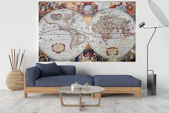 

4D5D CDP Poltrait of a drawn map. Home or Office decoration