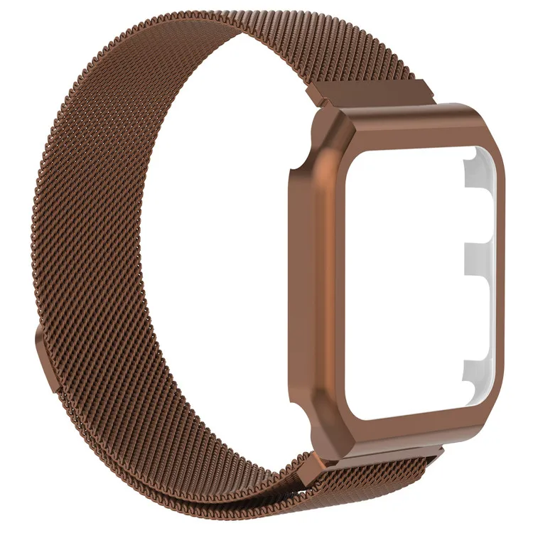 Apple Watch Band Нержавеющая сталь сетка магнитный сменный Браслет для часов с металлический защитный чехол для Apple Watch розовое золото 42 мм - Цвет: offee