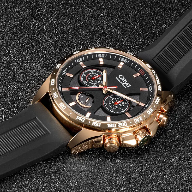 Geya Japan TIM Move мужские спортивные часы 50 м водонепроницаемый силиконовый ремешок гоночный стиль часы военные многофункциональные наручные часы