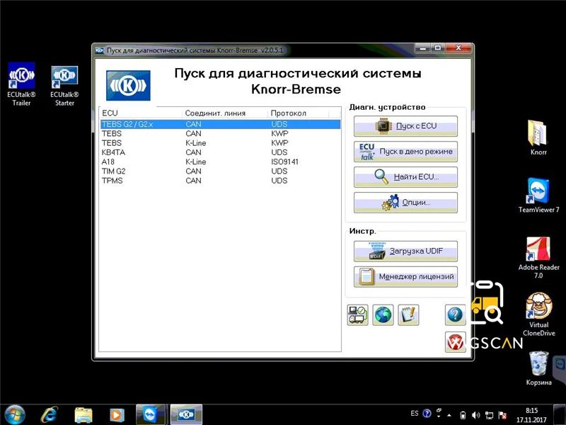 V5.0 версия диагностический сканер для KNORR-BREMSE Knorr NEO UDIF интерфейс