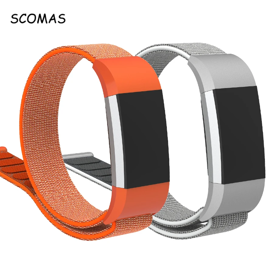 

SCOMAS For Fitbit Charge 2 Band Nylon Magnetic Loop Breathable Replacement Strap Smart Wrist Bands
