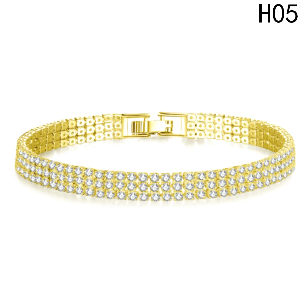 European Round Cut Cubic Zircon Bracelet Romantic Colorful Cubic