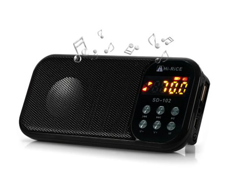 Hi-Rice SD-102 FM радио USB/Micro SD карты MP3 ЖК-дисплей светодиодный цифровой медиа колонки Redner