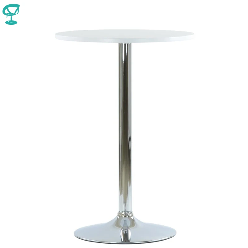 T111CrWhite Barneo T-111 MDF عالية الإفطار الداخلية الجدول شريط طبل أثاث المطبخ طاولة طعام الأبيض شحن مجاني في روسيا