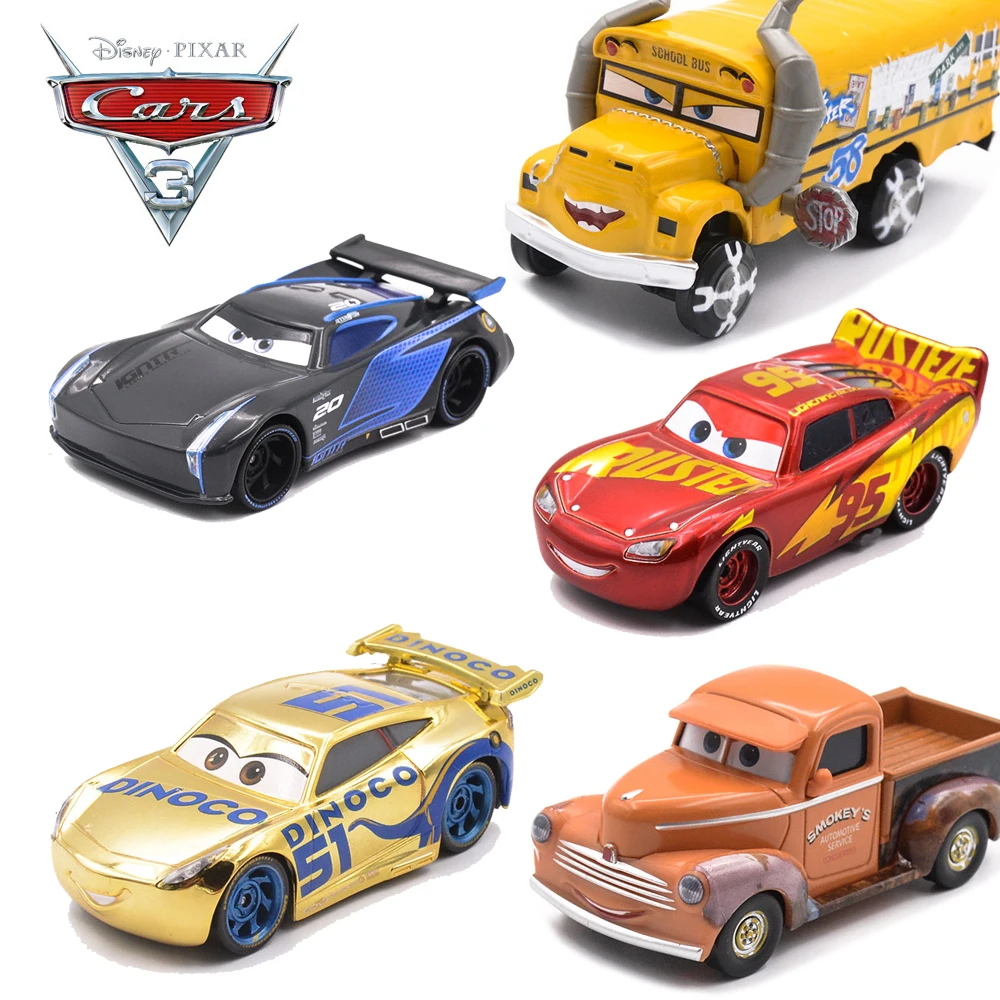 

1:55 Disney Pixar Cars 3 New Roles Storm Jackson Lighting McQueen Miss Fritter Cruz Ramirez Metal Car Toys Boy Birthdays Gift