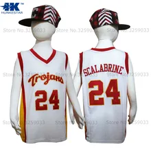 

Kids Boy Brian Scalabrine Jersey USC Trojans #24 College Throwback Basketball Jersey Youth Basket Uniforms Stitched For Children