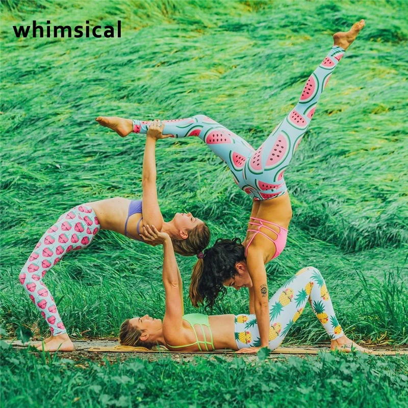 

Whimsical 3D Fruit Printed Yoga Pants Women Widen Waist Dance Fitness Leggings Anti-sweat Compression Sport Tights Yoga Sports